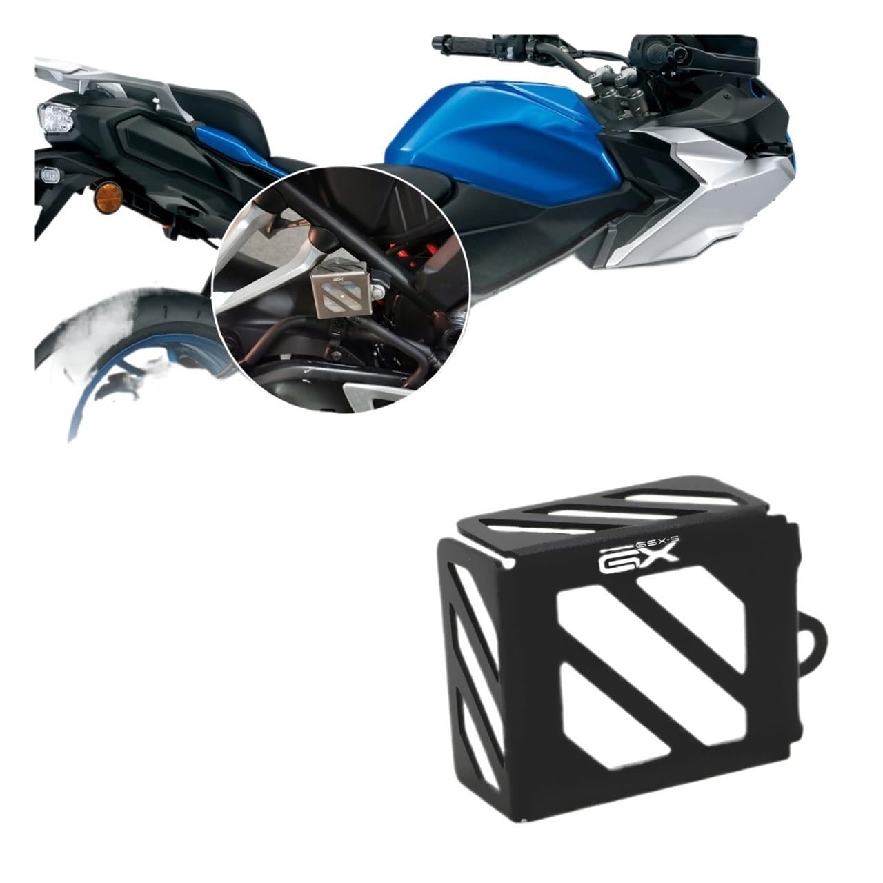 PER GSX-S1000GX 2020-2024 Accessori Moto CNC In Alluminio Freno Posteriore Serbatoio Fluido Copertura Tappo Olio Guardia Di Protezione Protezione Serbatoio Liquido Freni