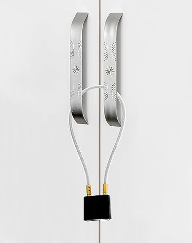 Miniatura 3 de QWORK Candado para casco de motocicleta, paquete de 2 llaves iguales con llave y cable, universal, para motocicleta, casco de bicicleta, seguridad