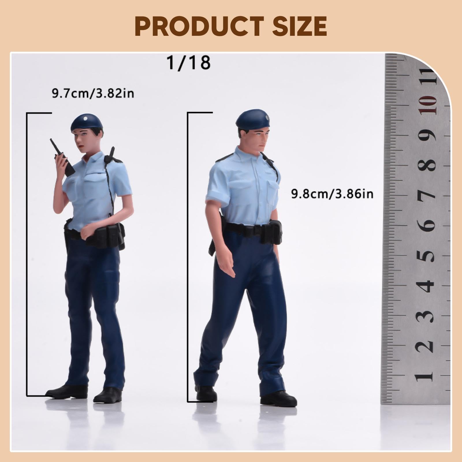 Qianly Modellino di Personaggi in 1/18, Statuette in Resina della Polizia di Hong, Personaggi in Miniatura.