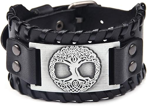 TURTLEDOVE Pulsera vikinga árbol de la vida - Pulsera nórdica con amuleto Yggdrasil - Joyería pagana de nudo celta de Dara