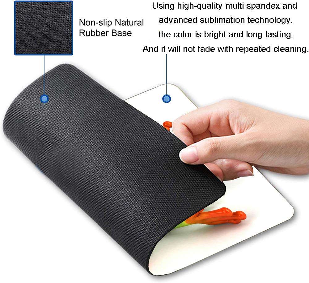 Der Frosch Personalisiertes Mousepad – Rechteckig, Bedruckt, Rutschfeste Unterseite, Waschbar