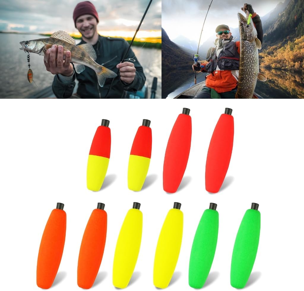 30Pcs Foams Bobbers Fishing Corks Fishing Bobbers with Pipe Plug Fishing Float for Catfishes Fishing Bobbers