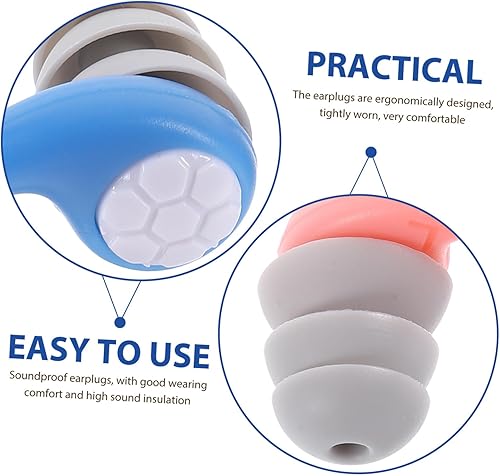 Miniatura 7 de Parliky 3 pares de tapones para los oídos con cancelación de ruido, auriculares con cancelación de ruido, tapones para los oídos, protección para