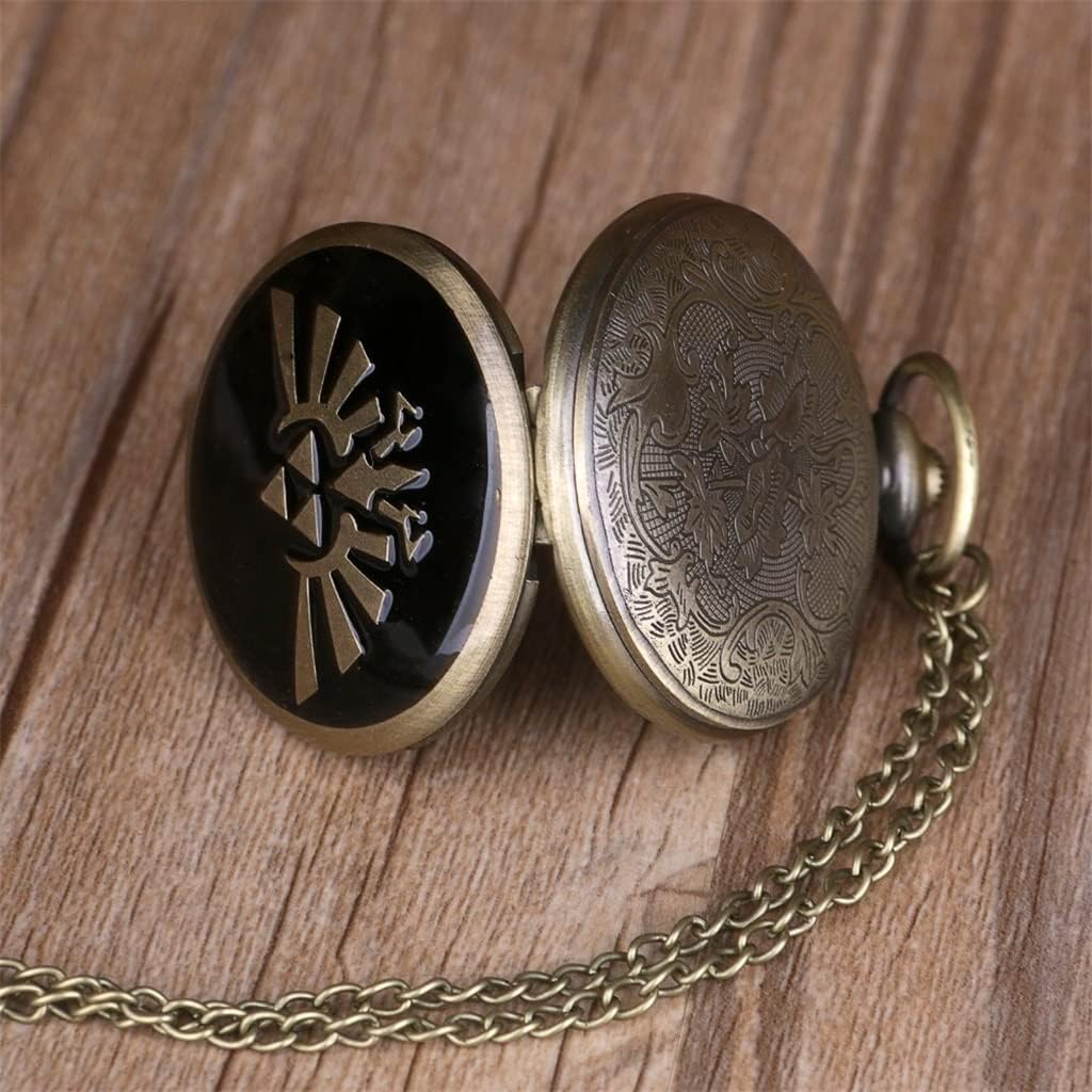 SJYDQ Bronze Quartz Pocket Watch with Chain Pendant Men's and Women's Pocket Watch Necklace Chain : Clothing, Shoes & Jewelry
