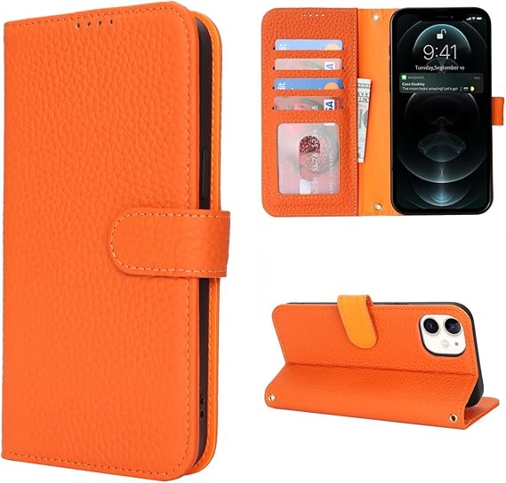 Mvced Coque Compatible Avec IPhone 11 6.1,Anti-Choc Housse En Cuir Premium Flip Case Portefeuille Etui,Bleu