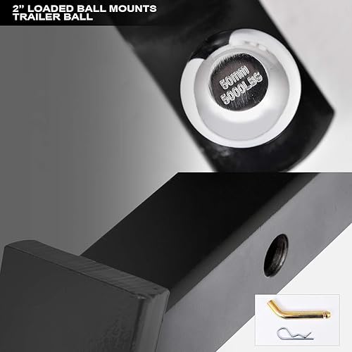 Miniatura 6 de 733469492061 Compatible con Jeep Grand Cherokee Class 3 2005-2010 Receptor de enganche de remolque de 2 pulgadas con montaje de bola cargado