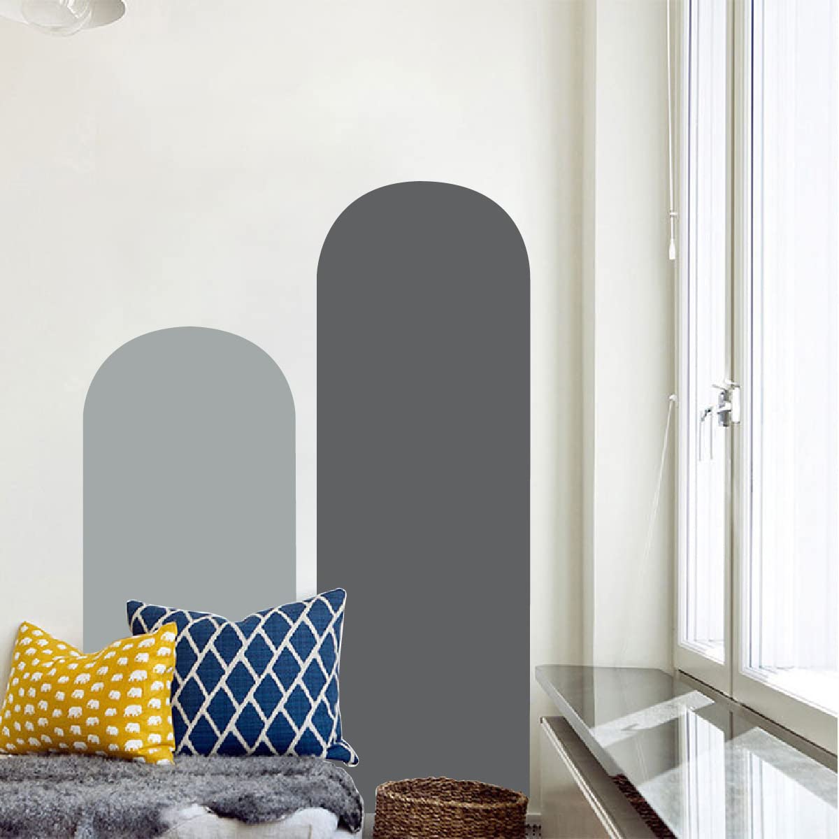 Photo 1 of **BUNDLE OF 3**  YUHASIDE Double Arch Living Room Bedroom Abstract Art Decal Boho Interior Minimalist Vinyl Wall Sticker Mural BD729 (S-22inch Tall, Color 1) S-22inch Tall Color 1