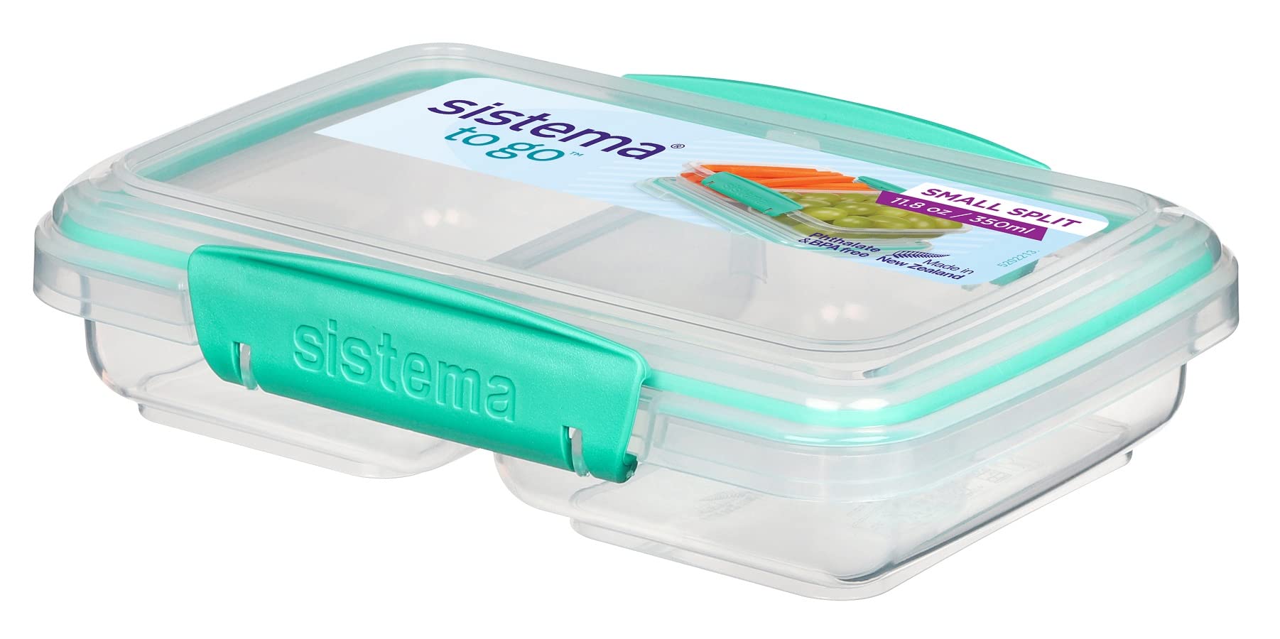 Sistema 9er Pack Lunchbox Small Split To Go, in 2 Sektionen unterteilt, 350ml - Minze/Lila/Ozeanblau