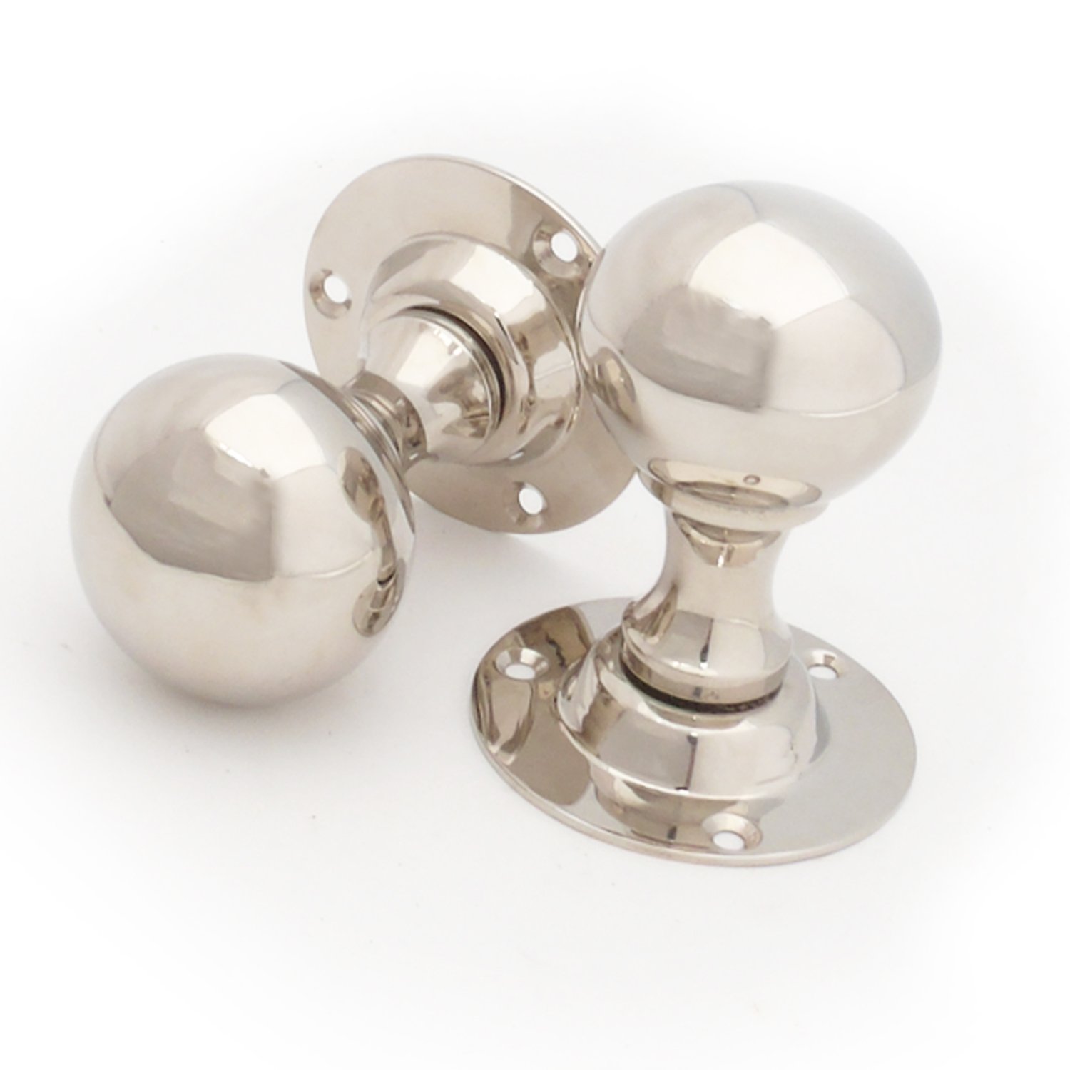 Jones & Grey Polished Nickel Vintage Style Brass Dutch Drop Mortice Door Handles
