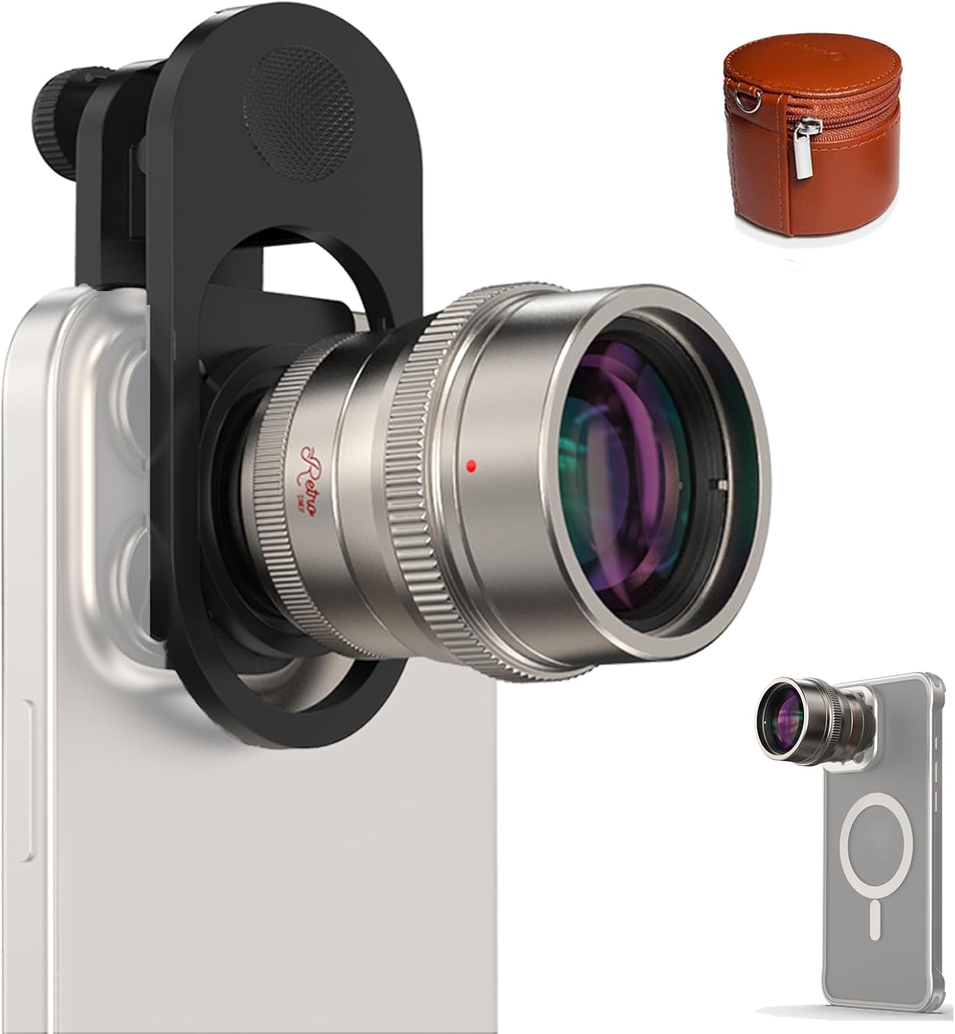 Fotorgear T‑Mount 2X Telephoto Lens for iPhone 15/16/17 Pro Max & Samsung S24/S25 Ultra, High Clarity Phone Lens for Concert, Music Festival, Travel & Sports
