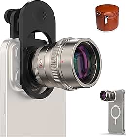 Fotorgear Lente teleobjetiva T-Mount 2X para iPhone 15/16/17 Pro Max e Samsung S24/S25 Ultra, lente de telefone de alta clareza para shows, festivais de música, viagens e esportes