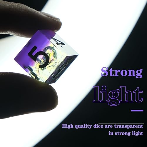 Vista 89 de DND - Juego de dados hechos a mano, 7 accesorios, dados de borde afilado para juegos TTRPG de Calabozos y Dragones, RPG multicara de resina Negro