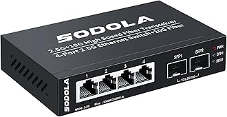 SODOLA 6 Port 2.5G Umanaged Ethernet Switch,4X 2.5GBASE-T Ports,2X 10G SFP, 60Gbps Switching Capacity,Mini Wall Mountable 2.5Gb Network Switch for Wireless AP, NAS, PC