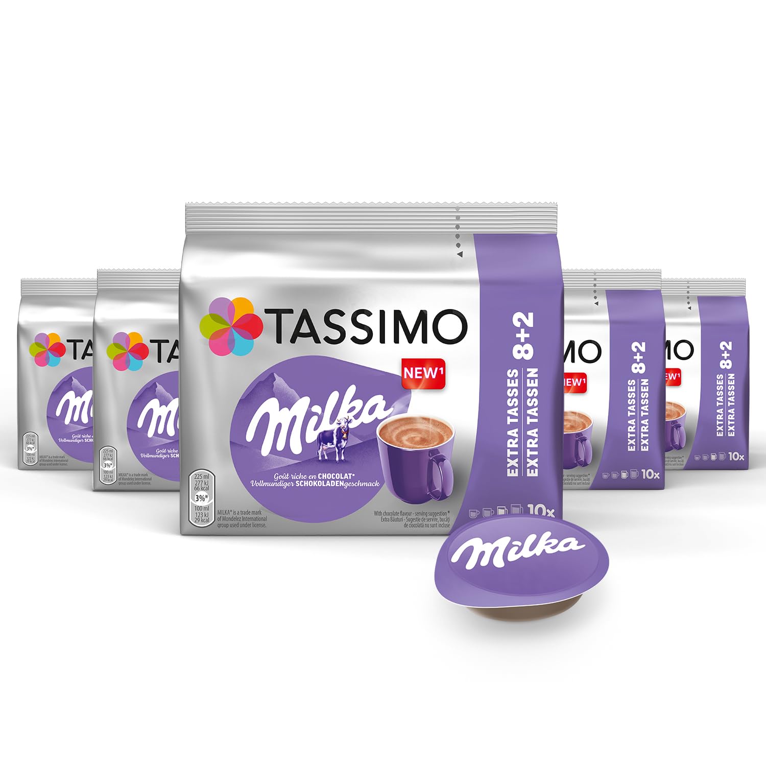 Tassimo Kapseln Milka Kakao, 5 x 10 Pads, 50 Kakaokapseln