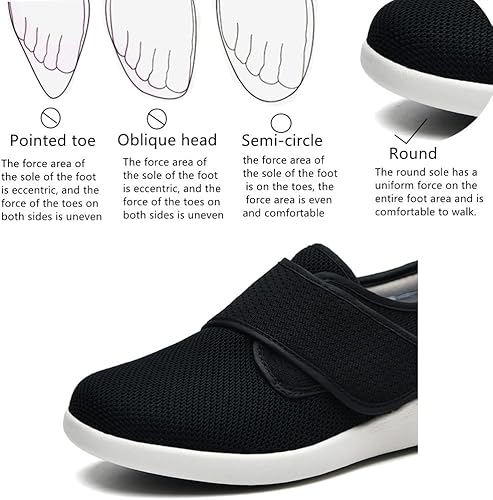 Miniatura 4 de Zapatos para diabéticos para mujer con edema de ancho ancho, transpirables, de espuma viscoelástica, ligeros, tenis para caminar para pies hinchados