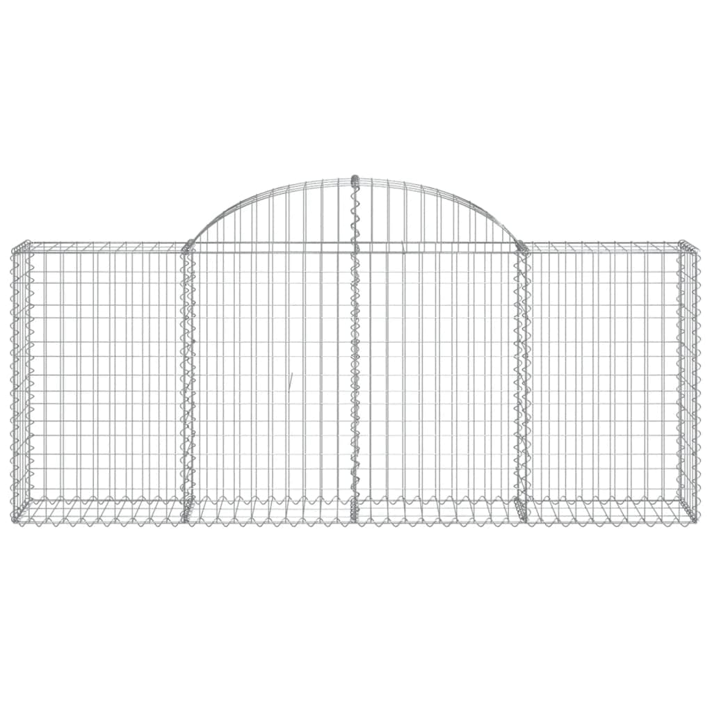Gavión de hierro galvanizado con arco alto, 200 x 30 x 80/100 cm como pared de gaviones, protección visual para diseño decorativo y para rellenar con piedras