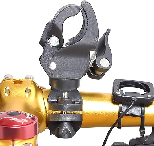 Miniatura 2 de BLLREMIPSUR Soporte de montaje de linterna de bicicleta, soporte de luz ajustable de rotación de 360 universal, estilo de hebilla doble de