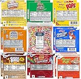 Kellogg's & General Mills Cereal Bowl Variety - Apple Jacks, Mini Wheats, Corn Pops, Special K, Frosted Flakes, Coco Puffs, Lucky Charms, Reese's Puffs + 1 Bag of Cereal Marshmallows