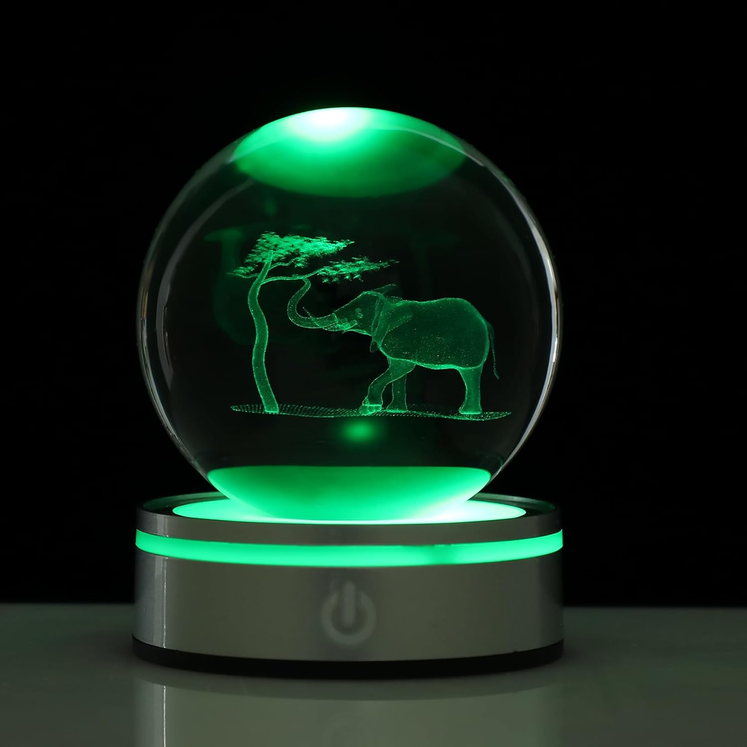 3D Elephant Crystal Ball Night Light – 3.15" Color Table lamp for Animal Home Decor.Birthday Gifts for Parents, Kids & Friends—Perfect for Animal-Themed Rooms.