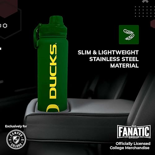 Vista 9 de Campus Colors Botella de agua de acero inoxidable de la NCAA, tapa giratoria, 24 onzas, clip de transporte, mantiene tus bebidas calientes o frías