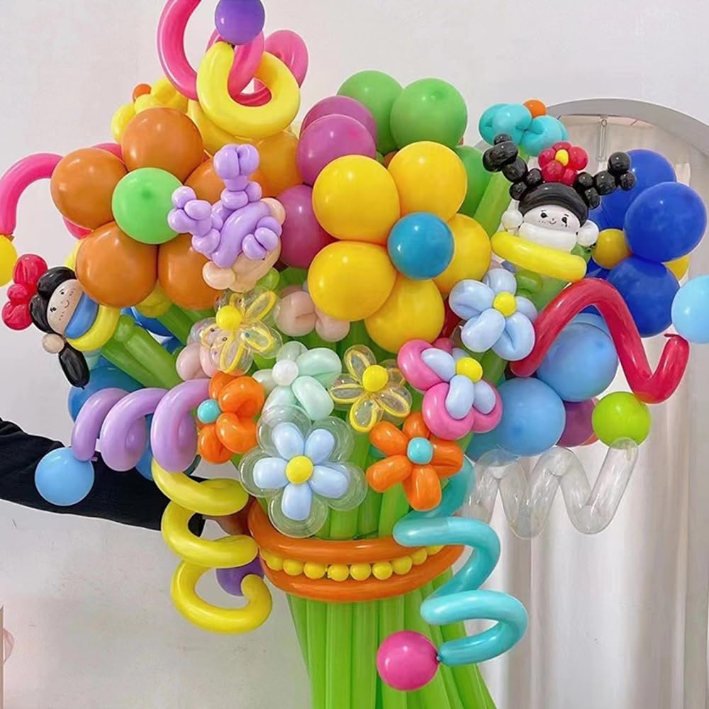 260 Long Balloons Latex Twisting Magic Balloons,Rocket Balloons,Spiral Balloons,Latex Balloons,Children's Birthday Party Balloons,Pack of 150, large, Assortment