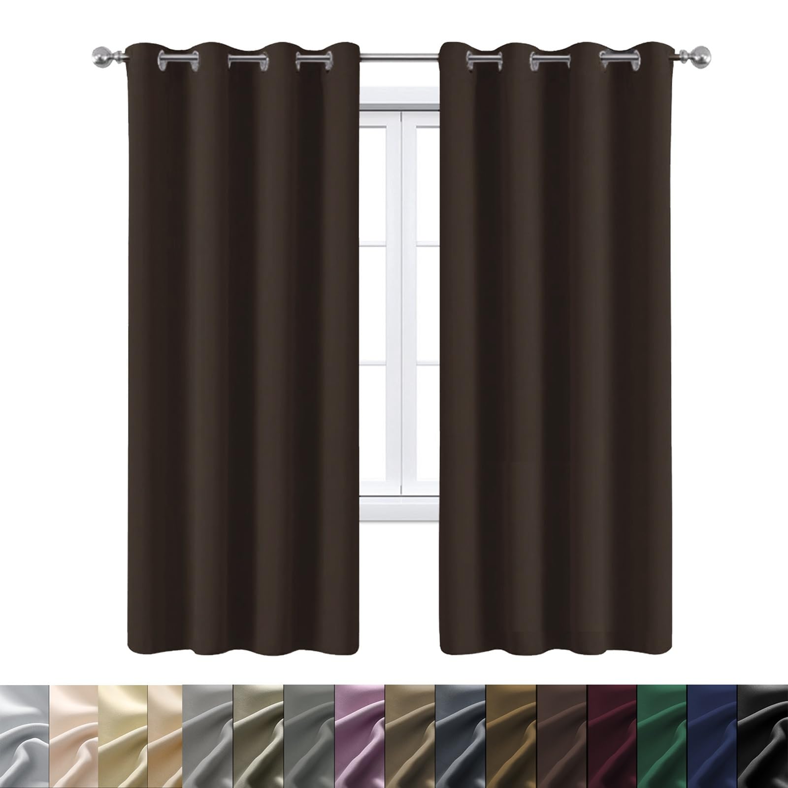 Rideau occultant isolant anti froid et chaleur marron 256x265cm pour maison