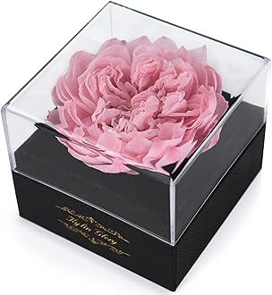 Fresh Cut Flower Preserved Peony for Women Mom Wife Girlfriend - Flower Gift Real Peony Decor for Mother's Day Valentine's Day Wedding Party Celebration Birthday Anniversary (Cherry Pink)
