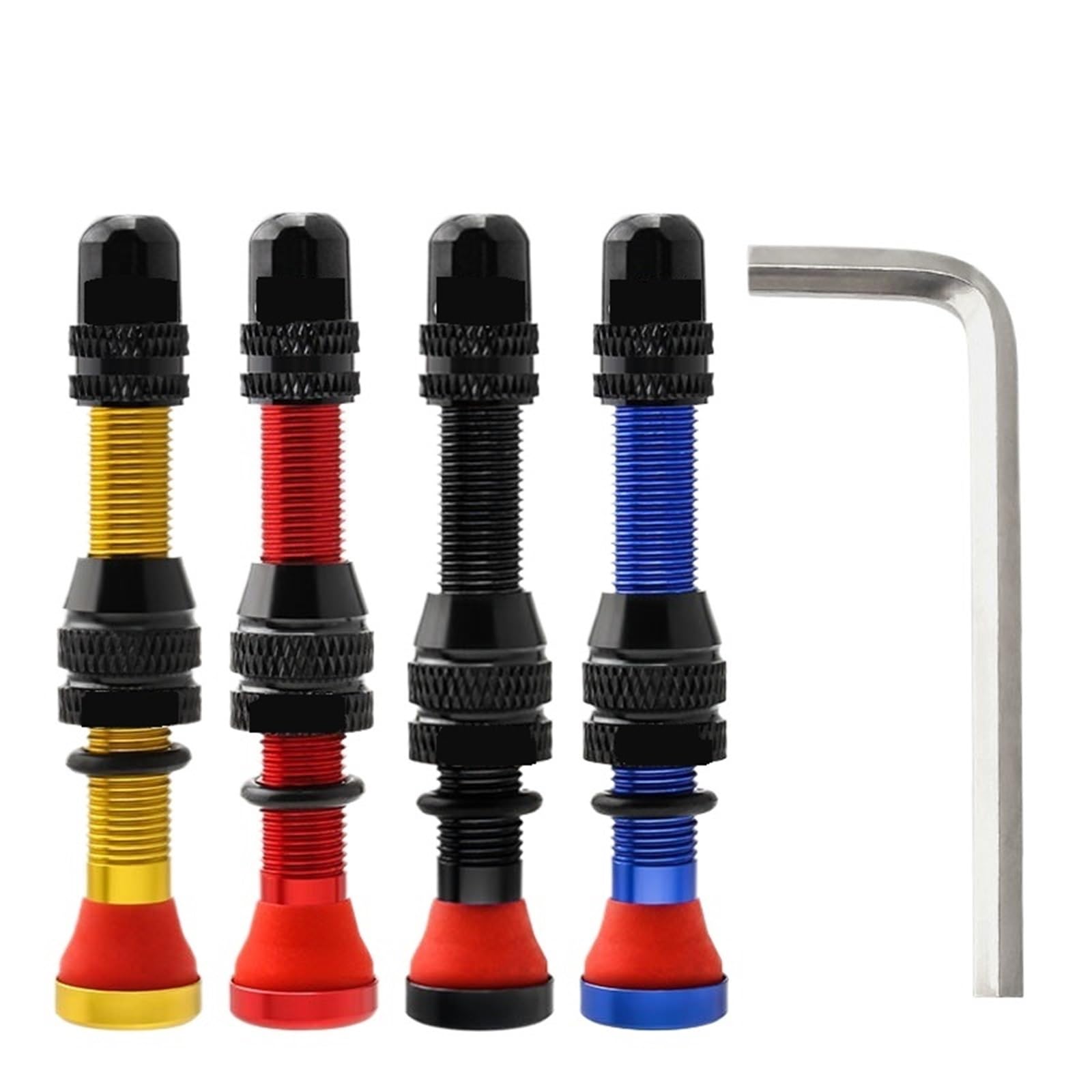 Valves de jante tubeless 60 mm bleu pour vélo route et VTT en lot de 2 pièces