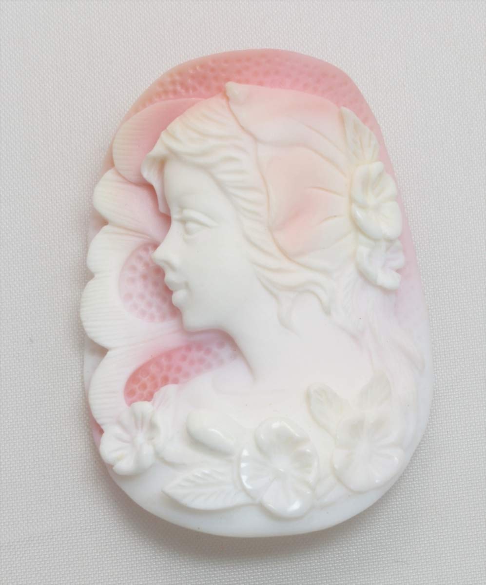 女性の思い　ストーン　カメオ　ルース 横顔女性像ストーンカメオルース 作家オストゥゲン