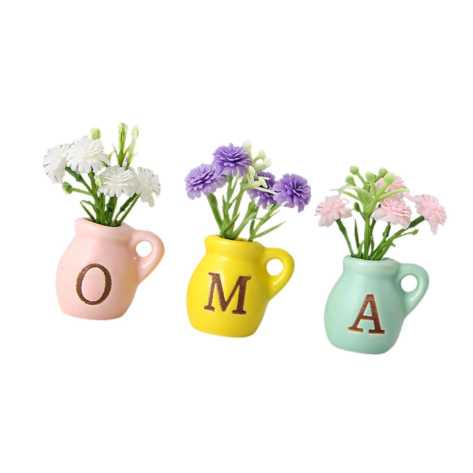 Oxxggkao Refrigerator Magnets Ceramic Flower Vases with Artificial Flower Minis Vase for Fridge Kitchen Locker Decors Ceramic Fridge