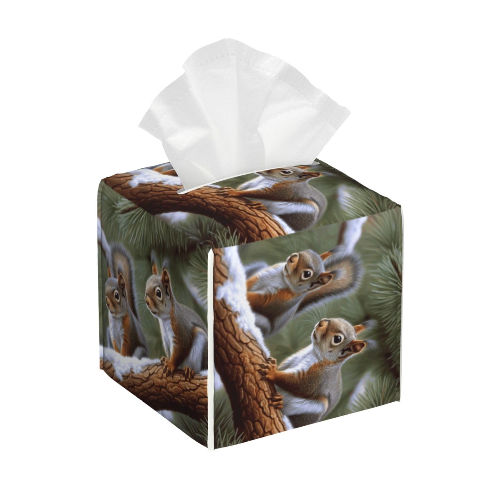 Little Squirrel Tissue Box Cover Square Cube Boxes