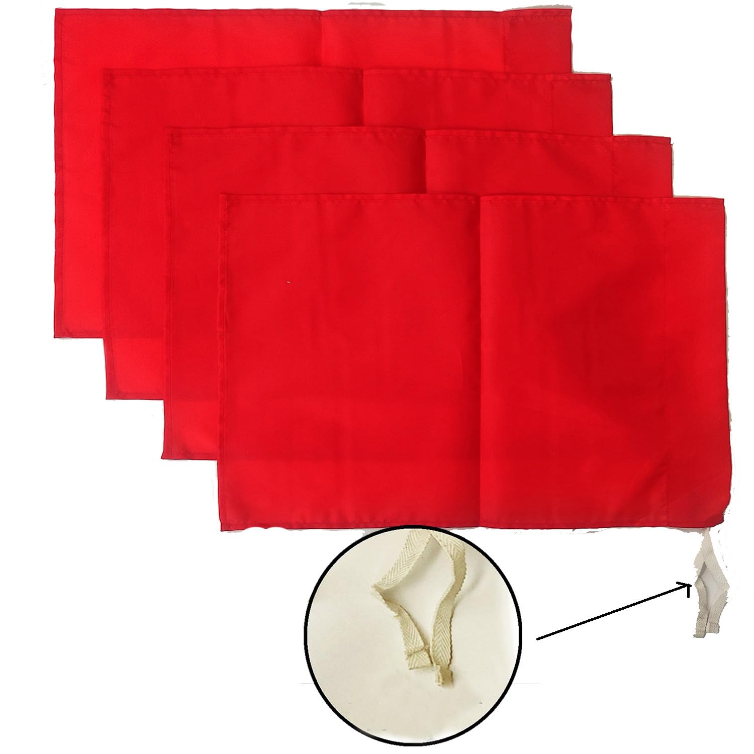 22Yards Pro Training Corner Flags - Pack of 4, Corner Flags with Thread - RED