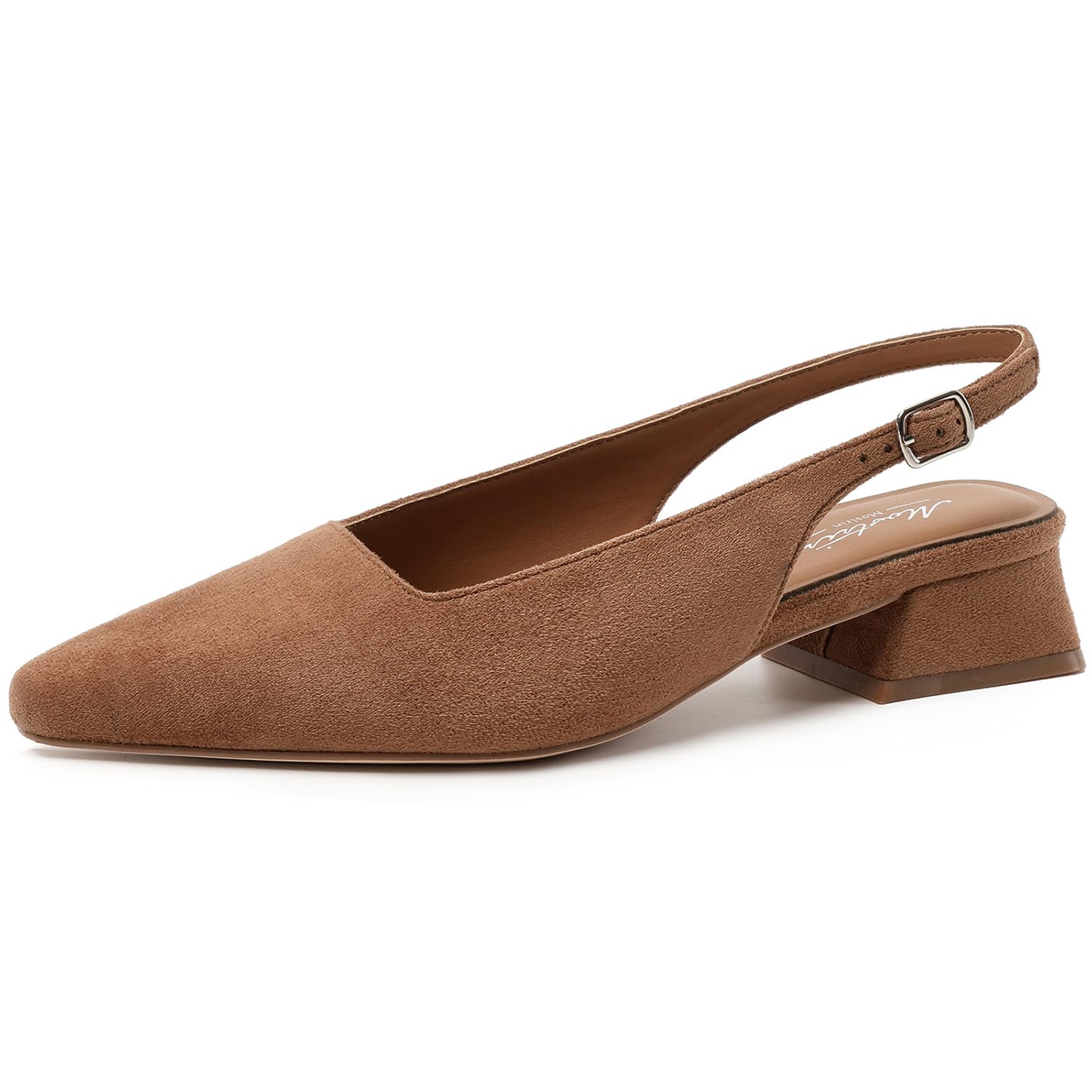 mostrin D'Orsay Women's Chunky Low Heels Slingback Block Heel Pumps Closed Square Toe Dress Shoes for Work Office Daily Wedding-picture-28