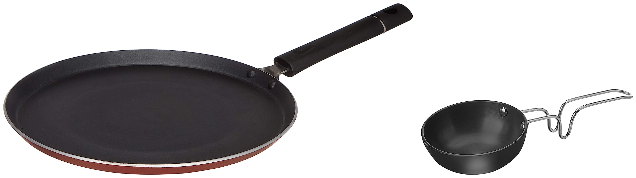 Amazon Brand - Solimo Non-Stick Tawa and Hard Anodized Small Tadka Pan (9.4cm),Aluminium, Black (B0C3QNZJVW) Amazon Price History, Amazon Price Tracker