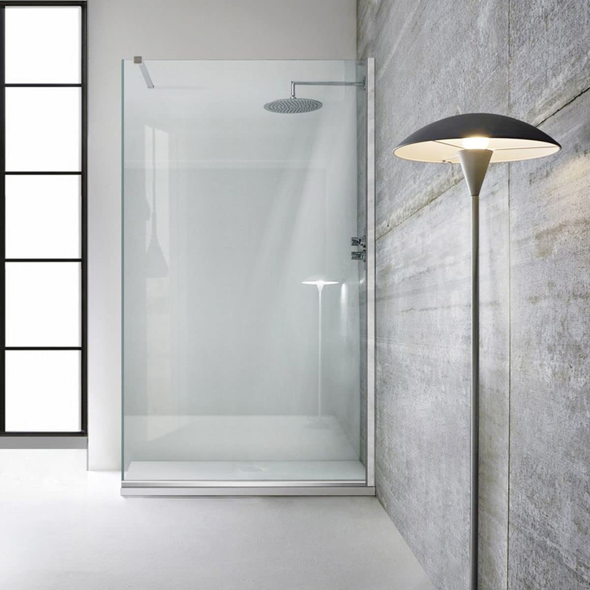 Aqua Roy INOX, Größe 100 cm ab 70/80/90/100/110/120, Walk in Duschwand, Duschabtrennung, 8 mm Klarglas, Edelstahl (100x195 cm)