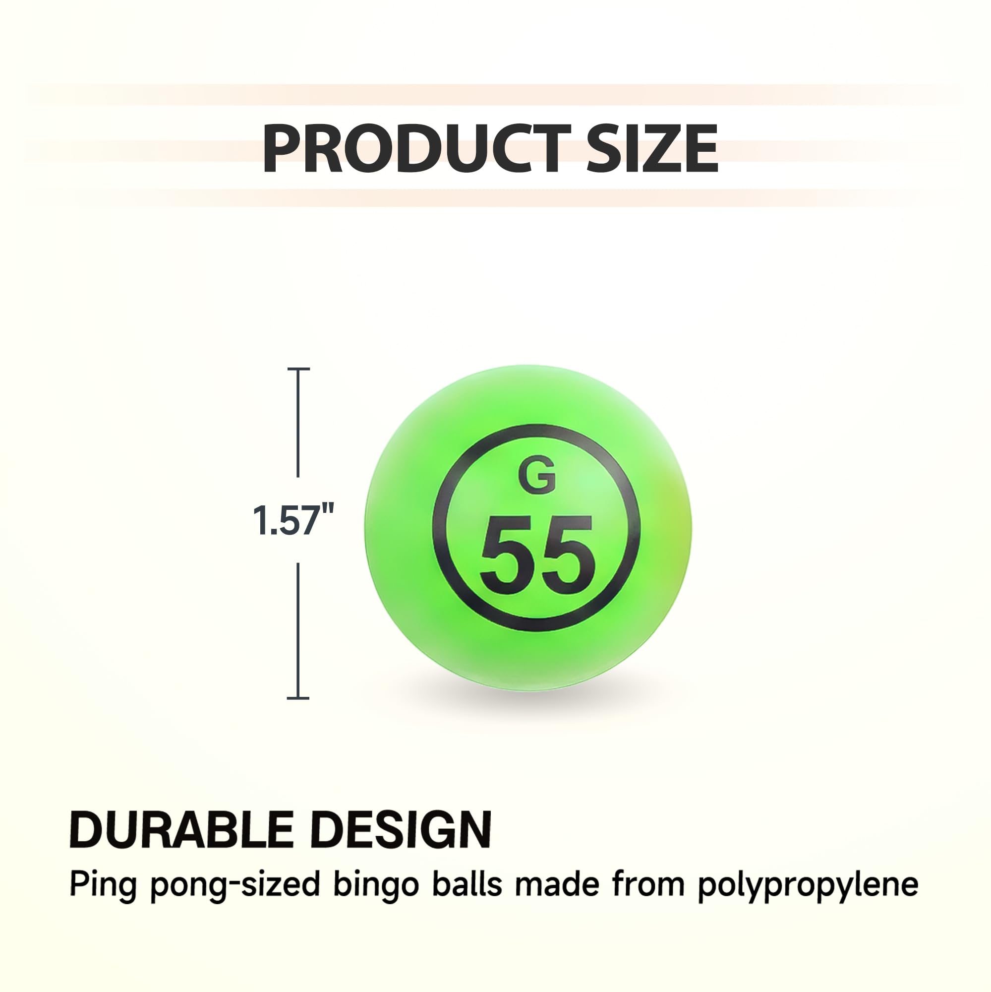 GSE - Bolas de bingo multicolor de 4 cm, bolas de bingo con números únicos