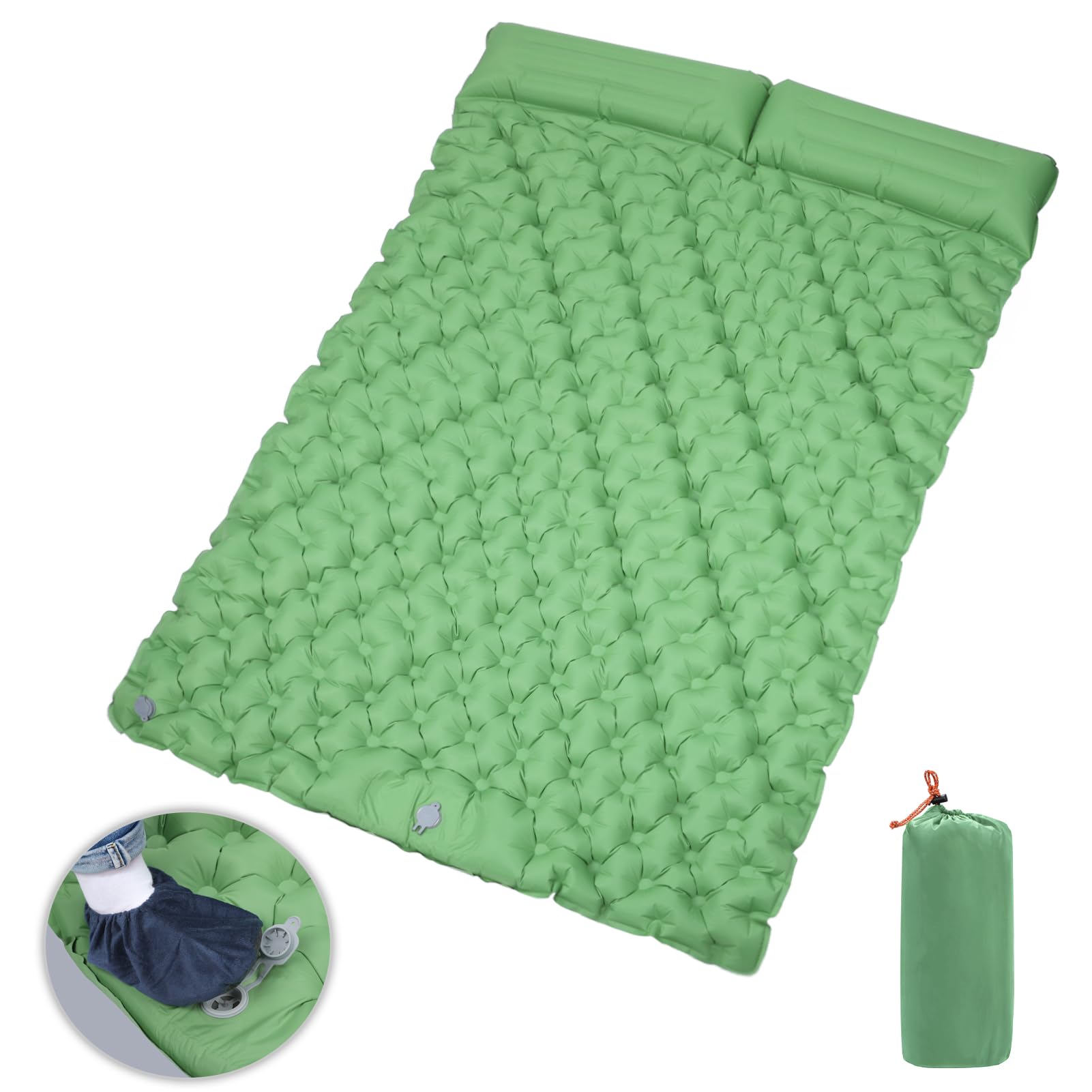 Amazon.co.jp: YOGOTO エアーマット キャンプマット ダブル 足踏み式 2 Amazon.co.jp: YOGOTO エアーマット キャンプマット ダブル 足踏み式 2