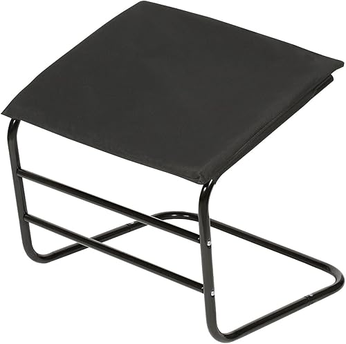 ETNA Reposapiés otomano, reposapiés de apoyo para silla, sofá, reposapiés de oficina, hamaca para debajo del escritorio, taburete acolchado negro