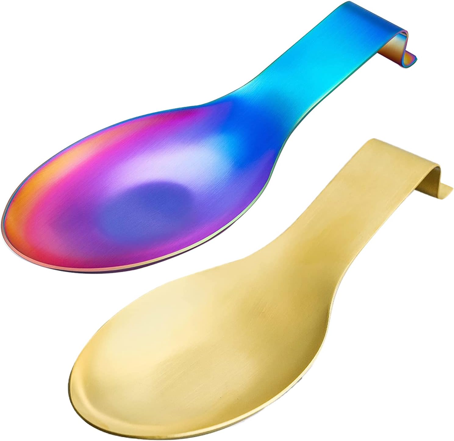 MOODKEY 2PACK Stainless Steel Spoon Rest Matte Gold Rainbow