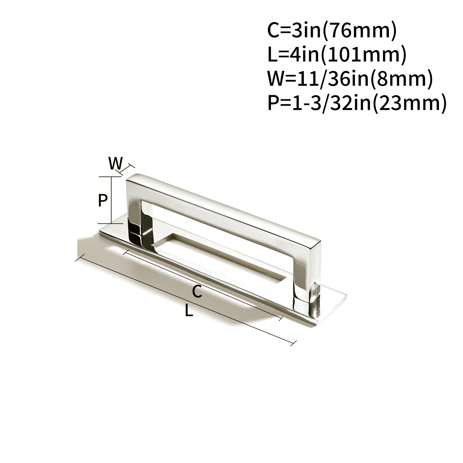 KHTUMEWARE-207BP Polished Nickel Cabinet Pulls CTC 3 in (76 mm) 5-Pack in Polished Nickel — KHTUMEWARE