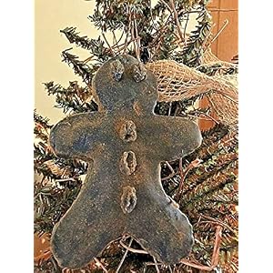 Primitive Colonial Scented Blackened Beeswax Gingerbread Man Ornament Christmas for Kitchen Farmhouse Holiday Home Decor
