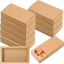 LANSKYLAN 18 Pcs Coffret Cadeau Carton 15*8*4 cm, Boîte Carton Coulissante, Boîte Kraft Rectangulaire avec Couvercle, Boîte Carton Tiroir Plate, Coffret Cadeau Kraft, pour Bijoux Bonbon Fête Mariage