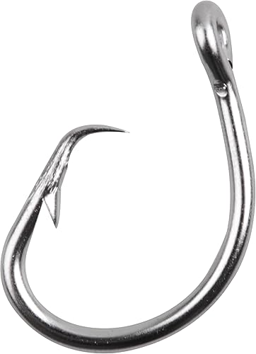 Ganchos circulares de pesca de agua salada, 20 ganchos circulares de atún de acero inoxidable, 2 ganchos circulares extra fuertes en línea, ganchos