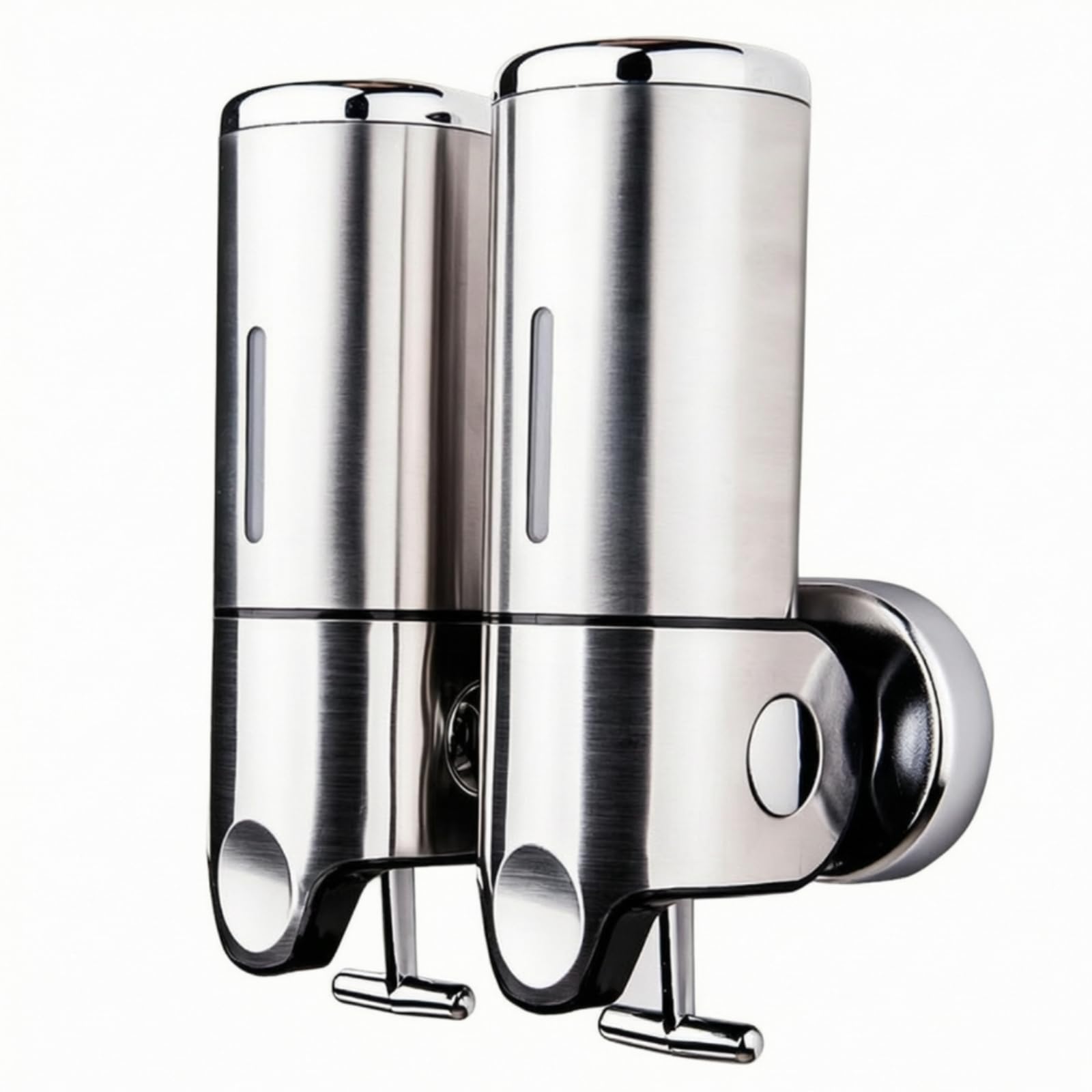 Dispenser di Sapone a Muro, Stile Moderno Minimalista, Acciaio Inossidabile, Doppio Dispenser