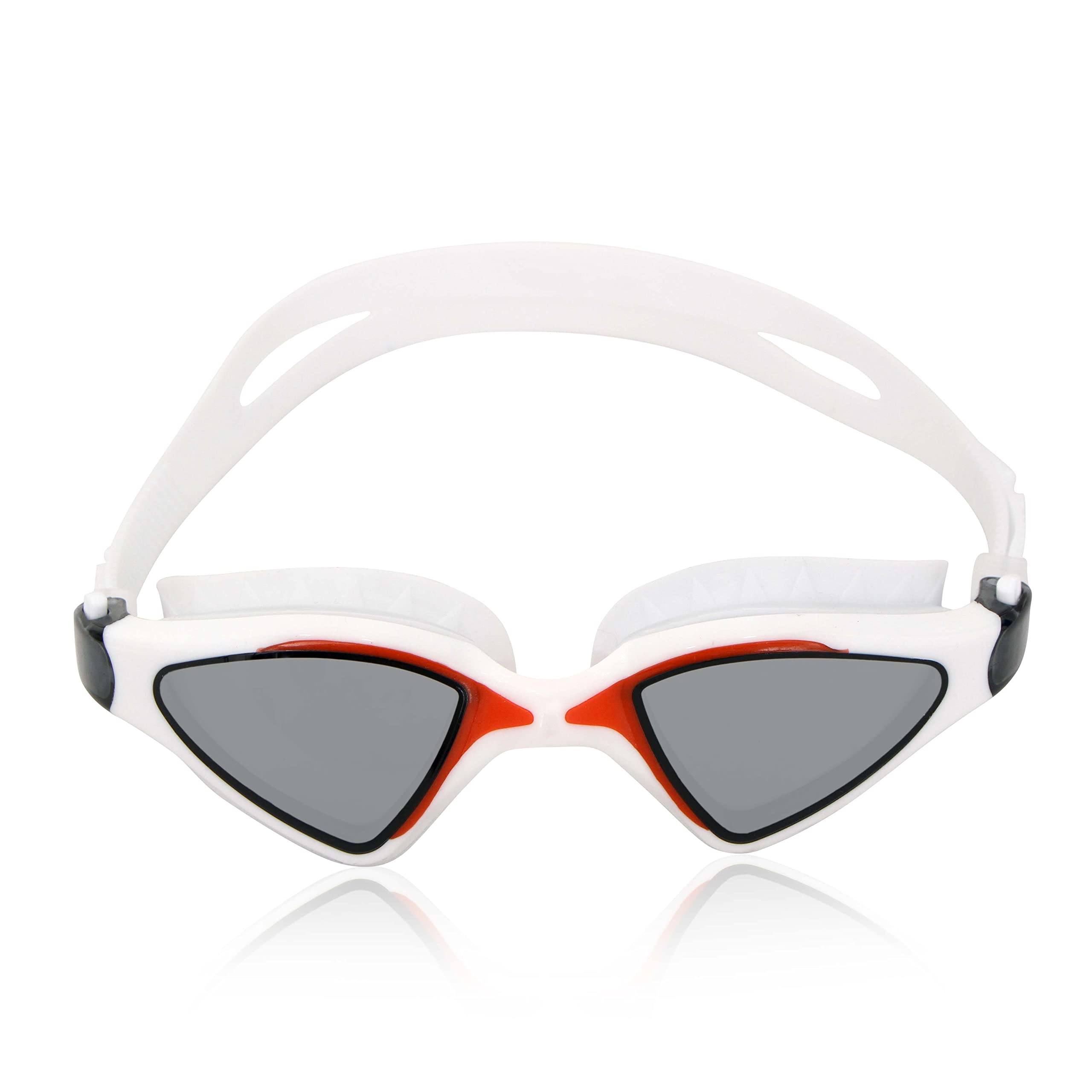 Nivia Unicore Swimming Goggles for Men & Women (White & Red, One Size) | Material - Polycarbonate | Swim Goggles |Swim Goggles Mask | Anti Fog | UV Protection 2