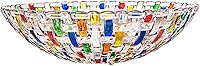 MAGCOLOR Hand-Painted Colorful Woven Glass Crystal Fruit & Salad Bowl - Lead-Free Durable Centerpiece for Home, Weddings (9.8")