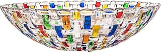 MAGCOLOR Hand-Painted Colorful Woven Glass Crystal Fruit & Salad Bowl - Lead-Free Durable Centerpiece for Home, Weddings (9.8")