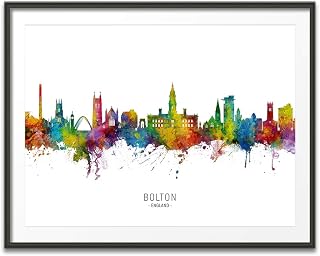 Bolton England Skyline art print poster, unframed -15838