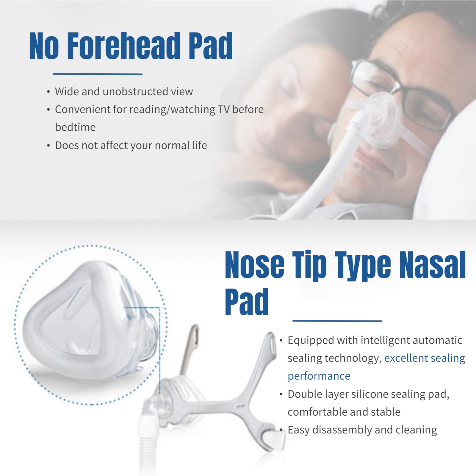 Gbbazu Montatura nasale per Wisp, aggiornamento maschera nasale telaio con copricapo, silicone Soft Sealing maschera nasale di ricambio per Wisp con copricapo, telaio in tessuto, cuscino 3 misure e