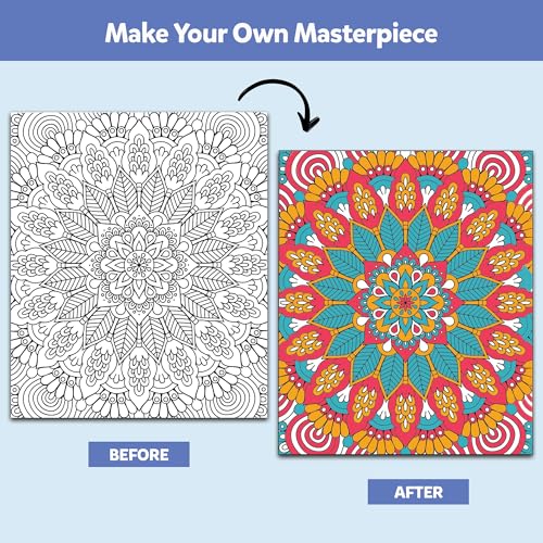 Image of Little Berry DIY Mandala Art Kit for Girls 9-12 Years | Art & Craft Kit for Girls | Colouring and Painting Set for Kids with 12 Mandala Designs and Sketch Pens | Gift Set for Kids Age 9+